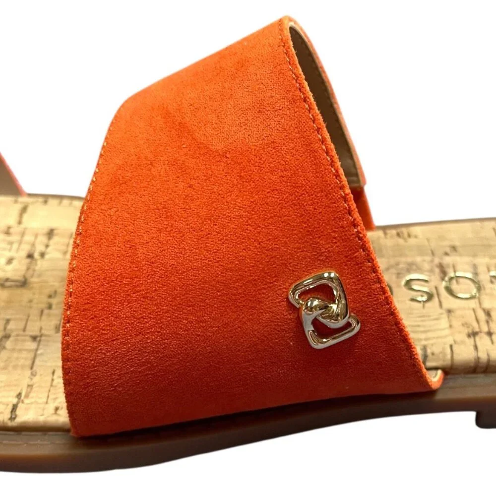 Aerosoles Women's Carder Faux Suede Flat Sandal Sz 9